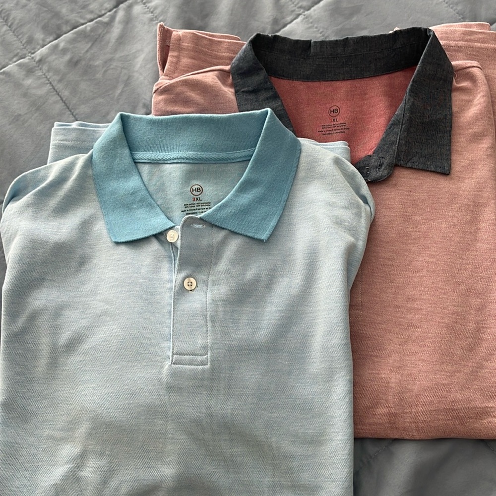 HB | mens big and tall 3xl polo 2 pack
